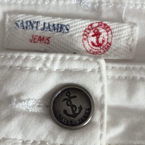 Saint James Elfy Denim Skirt in White - Size 4 - Picture 8 of 13